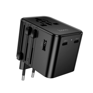 Adaptador Viajero Universal Hoco AC30 4 Puertos 17w Negro