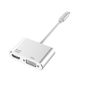 Adaptador Hub Tipo C a Hdmi + Vga Birlink Gris