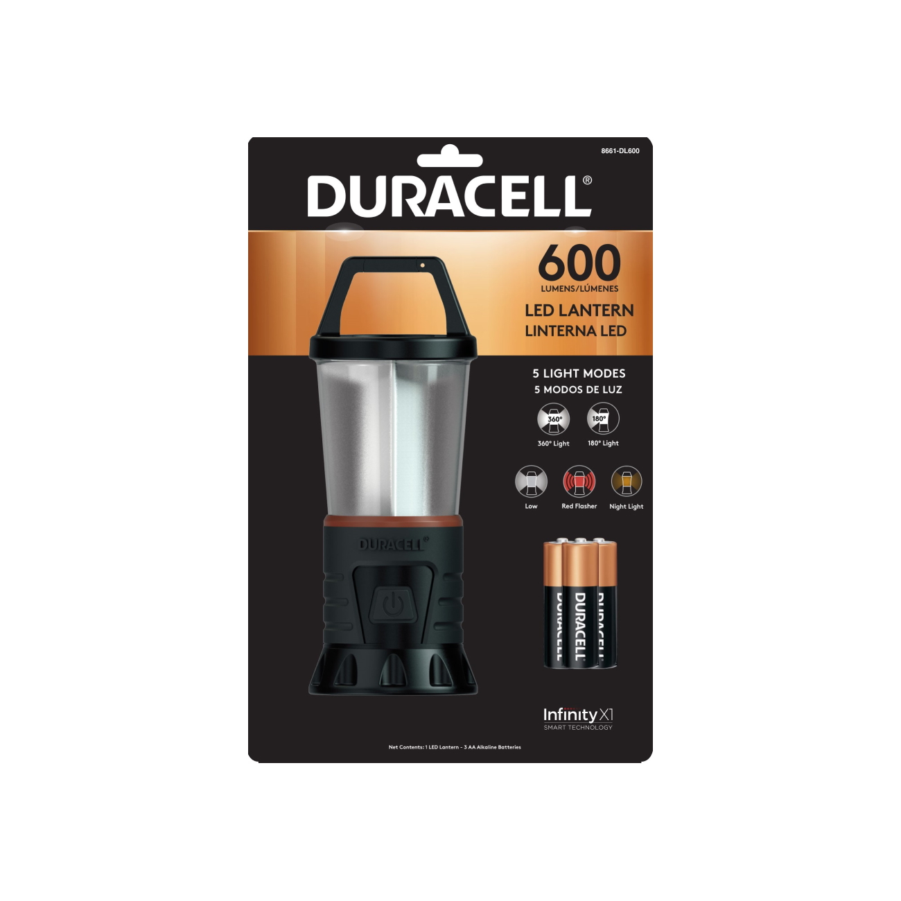 Linterna Foco Farol Duracell 600 Lumenes Negro - Imagen 3