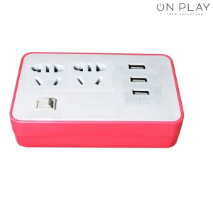 TOMA MULTIPLE BASE 2 ENCHUFE CON 3 USB