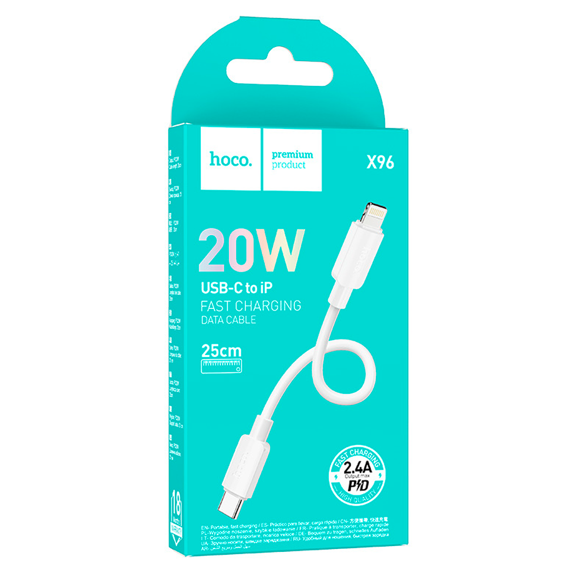 Cable Tipo C a Lightning 20w Hoco X96 Blanco - Imagen 3