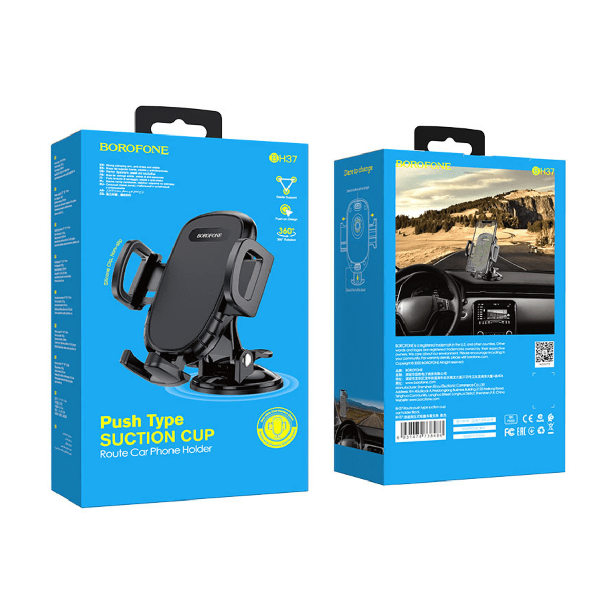 Soporte De Auto Tablero Parabrisas Borofone Bh37 Negro - Imagen 4