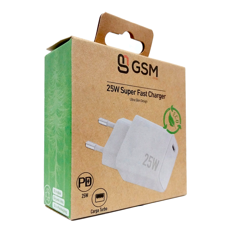 Cargador Carga Rapida Gsm Eco Tipo C 25w Blanco - Imagen 4