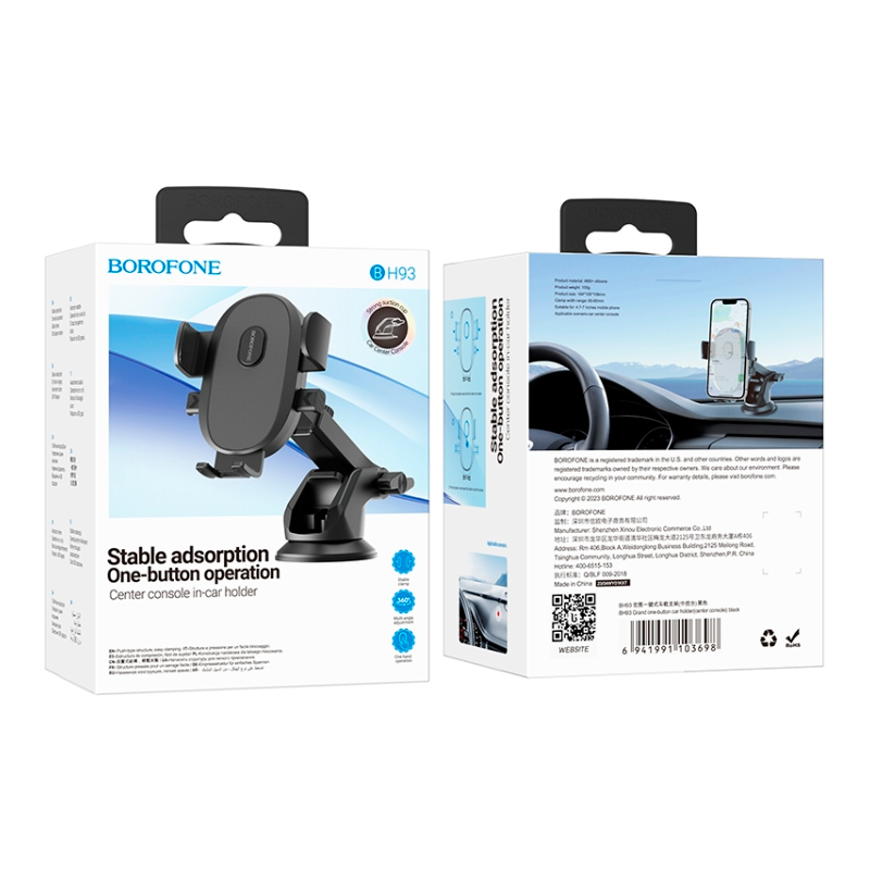 Soporte De Auto Tablero Parabrisas Borofone Bh93 Negro - Imagen 4