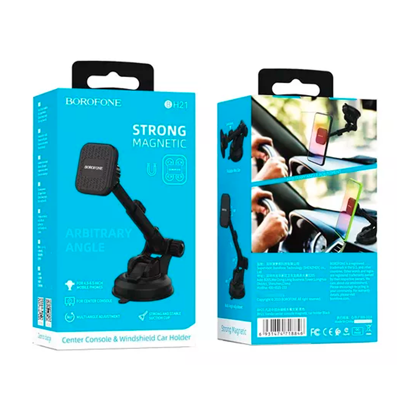 Soporte De Auto Tablero Parabrisas Borofone Bh21 Negro - Imagen 4