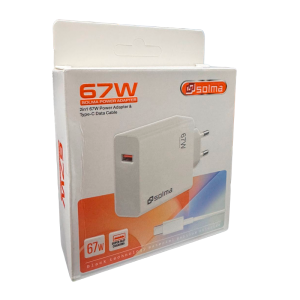 Cargador Carga Rapida Solma 67w Usb + Cable Tipo C Blanco