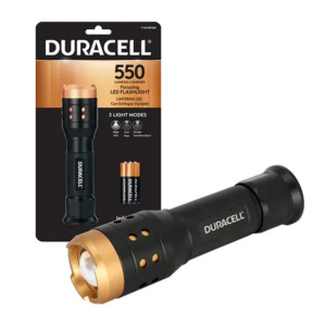 Linterna Duracell 550 Lumenes Con 3 Pilas AAA Negro