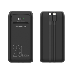 Powerbank Carga Rapida Awei P169K 20000 Mah 22.5w Negro