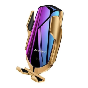 Cargador Inalambrico Auto Sensor Inteligente Rejilla Dorado