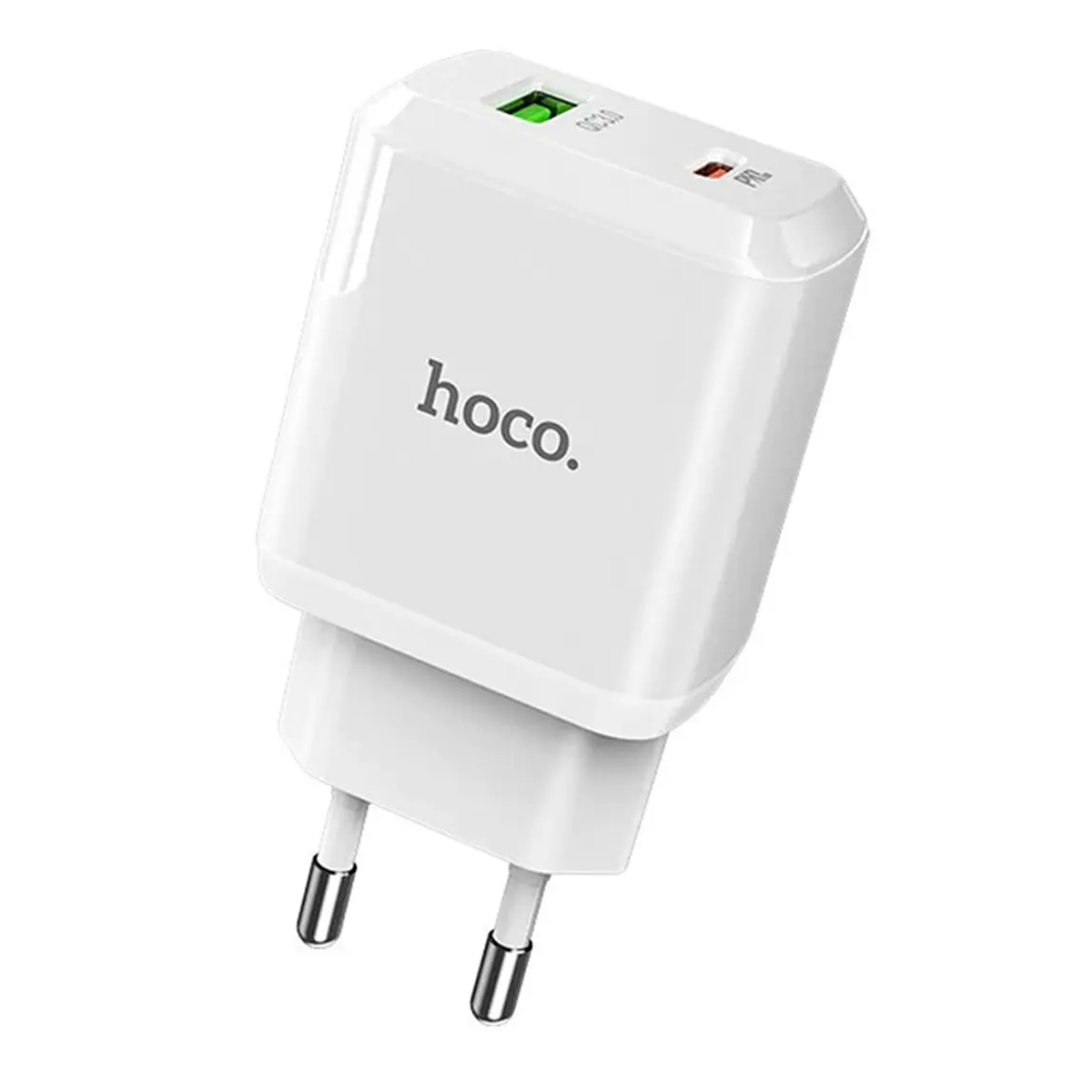 Cargador Carga Rapida Hoco N5 20w Dual Tipo C Usb Blanco - Imagen 2