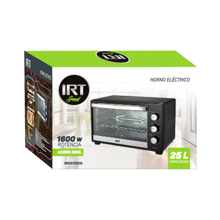 Horno Electrico Irt Jk25a 25 Litros 1600w Acero Inoxidable Plata - Imagen 3
